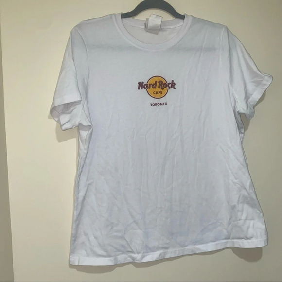 Women’s Hard Rock Cafe Toronto White Simple Logo Screen print  T-shirt Size 2XL - Picture 2 of 12